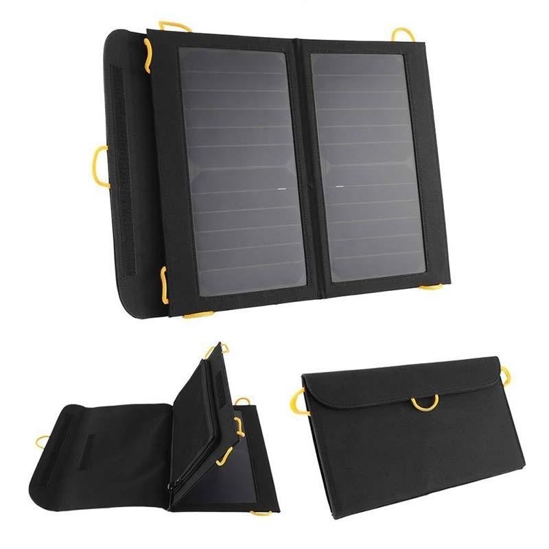 3prosper 5V18W太阳能充电器防水皮革可折叠太阳能电池板双USB 端口 2