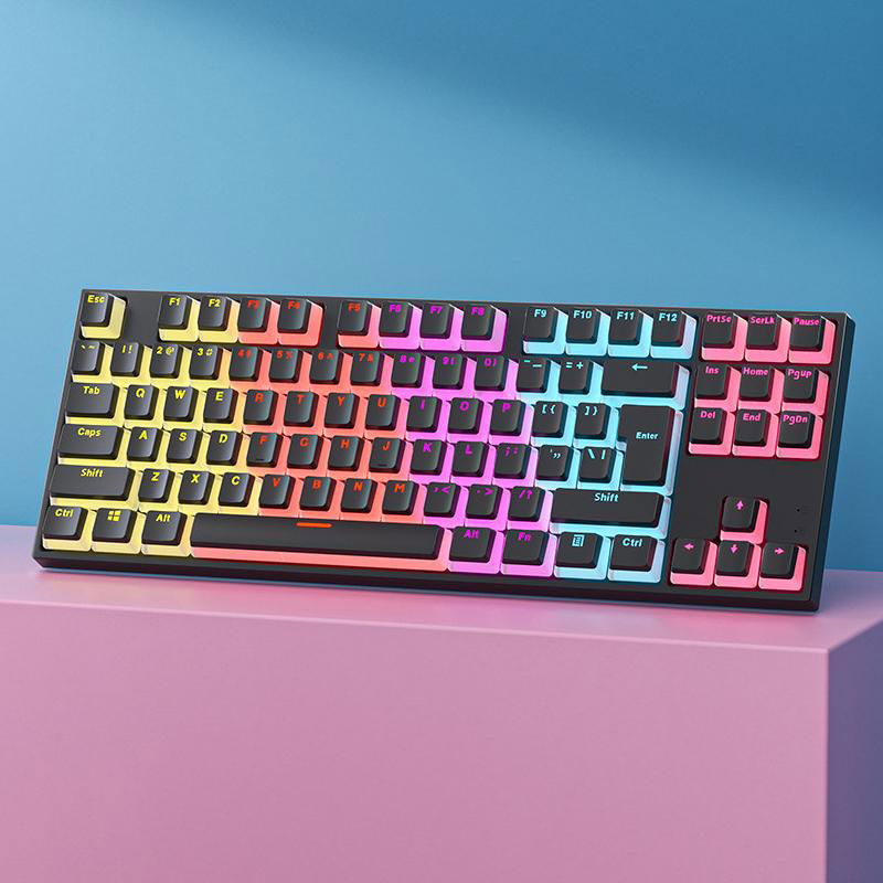 87% Keys Jelly Keycap Hot Swap Switches Wireless Gaming Mechanical Keyboard 4