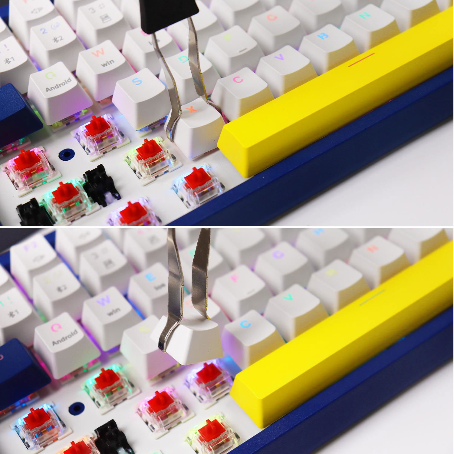 POLCD DIY Hot Swappable RGB Mini BT Wireless Computer Gaming Mechanical Keyboard 5