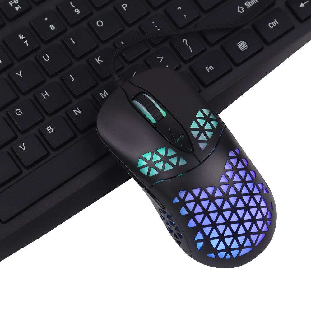 Manufacturer PC Ergonomic Game Mice RGB Honeycomb Backlight Gaming Wired Mouse 5