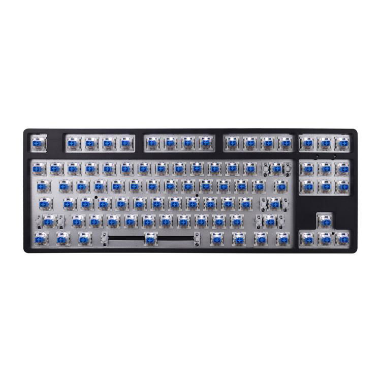 3 Mode Wireless 2.4g BT 87% Gasket Black DIY Hot Swap Mechanical Keyboard Kit