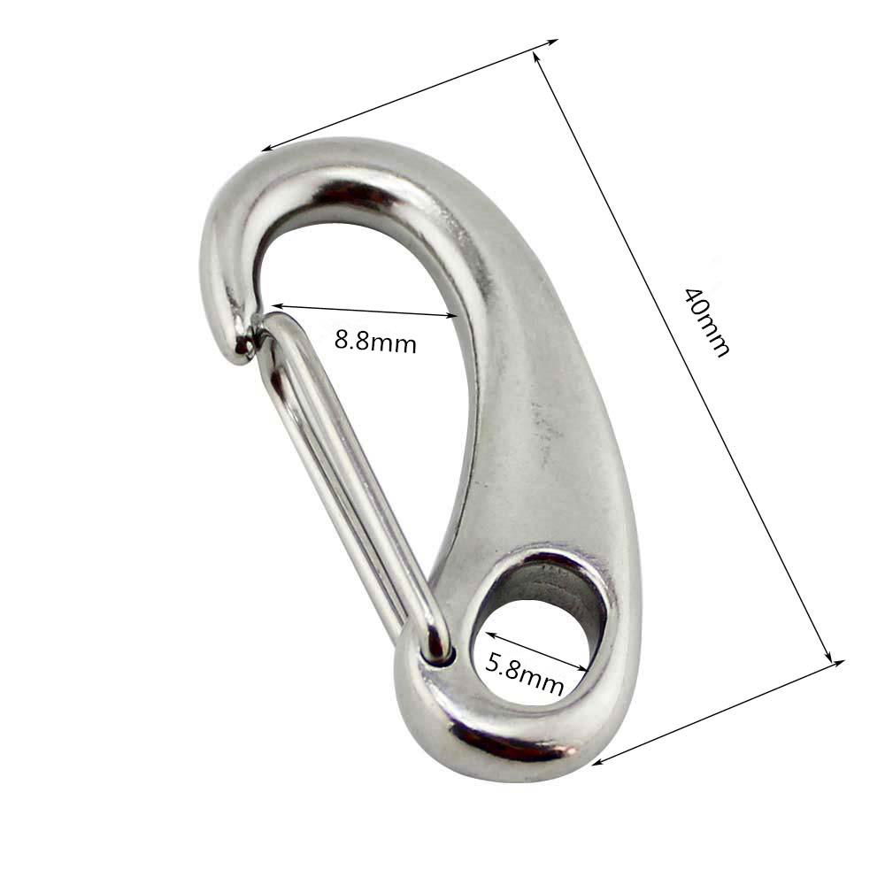 marine hardware 304/316 stainless steel egg shape spring hook 3