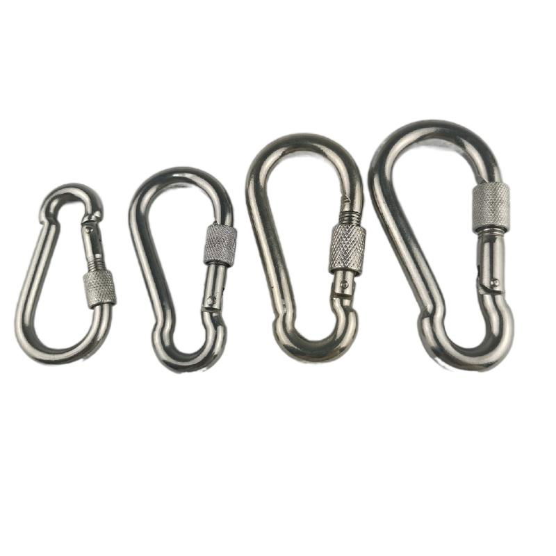 hardware 304/316 stainless steel carabiner hook with lock nut	