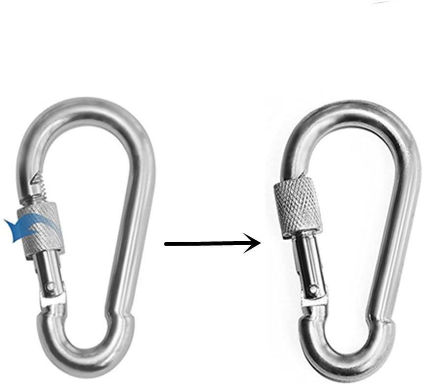hardware 304/316 stainless steel carabiner hook with lock nut	 3
