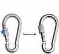hardware 304/316 stainless steel carabiner hook with lock nut	 3