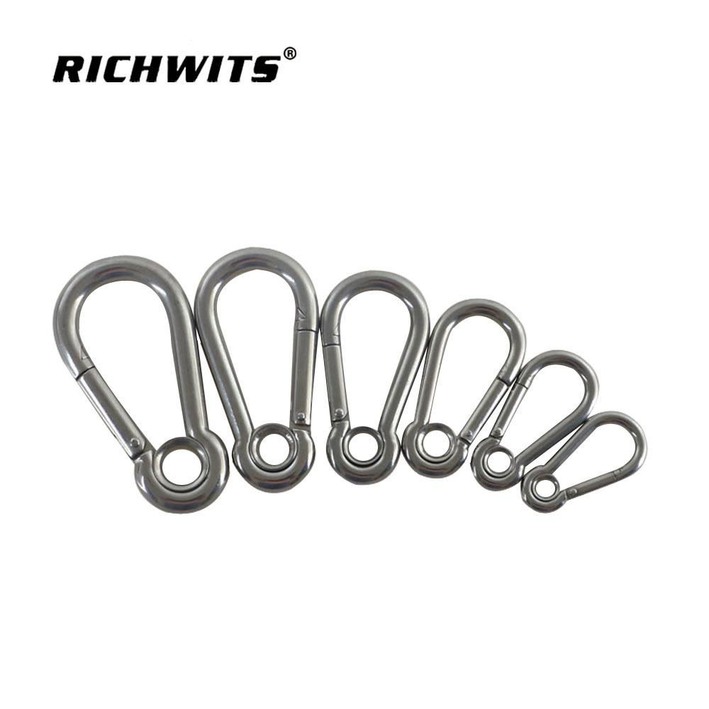 hardware 304/316 stainless steel carabiner hook with eyelet