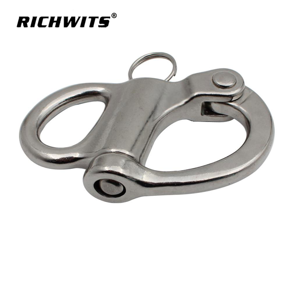 marine hardware 304/316 stainless steel fixed eye snap shackle 3