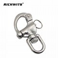 marine hardware 304/316 stainless steel swivel eye snap shackle 