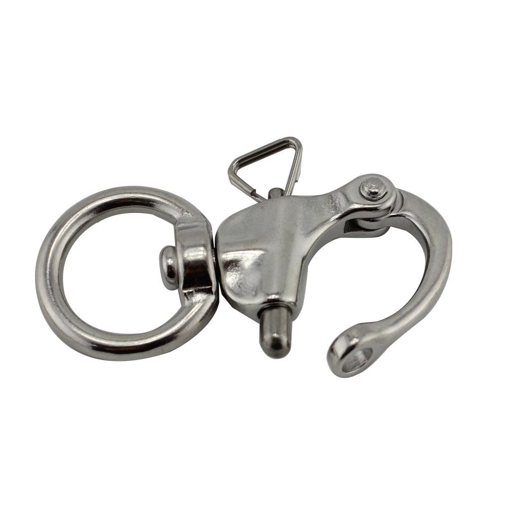 marine hardware 304/316 stainless steel round swivel snap shackle 2