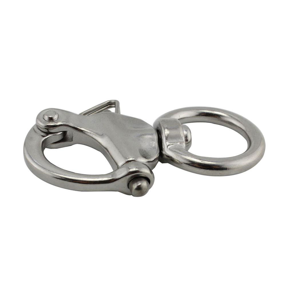 marine hardware 304/316 stainless steel round swivel snap shackle 3