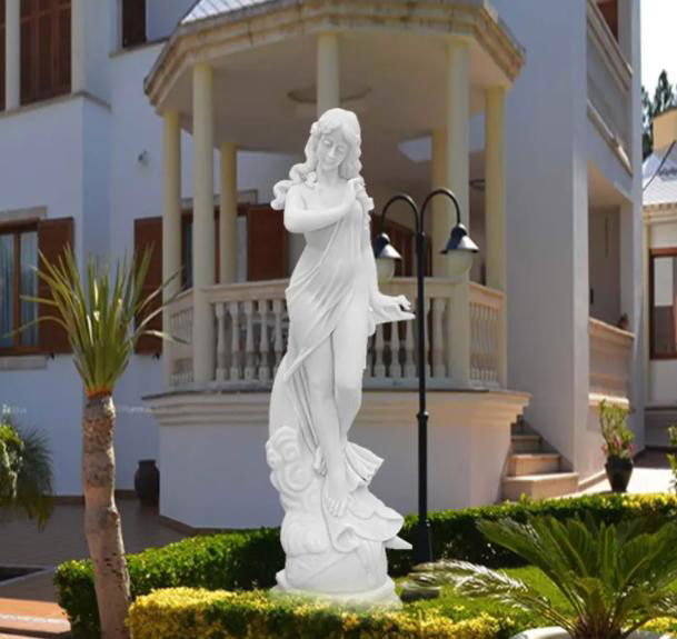 The latest high quality white Goddess sculpture for villa park white marble woma 4