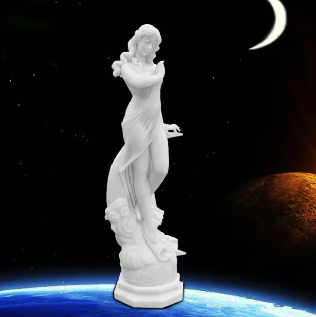 The latest high quality white Goddess sculpture for villa park white marble woma