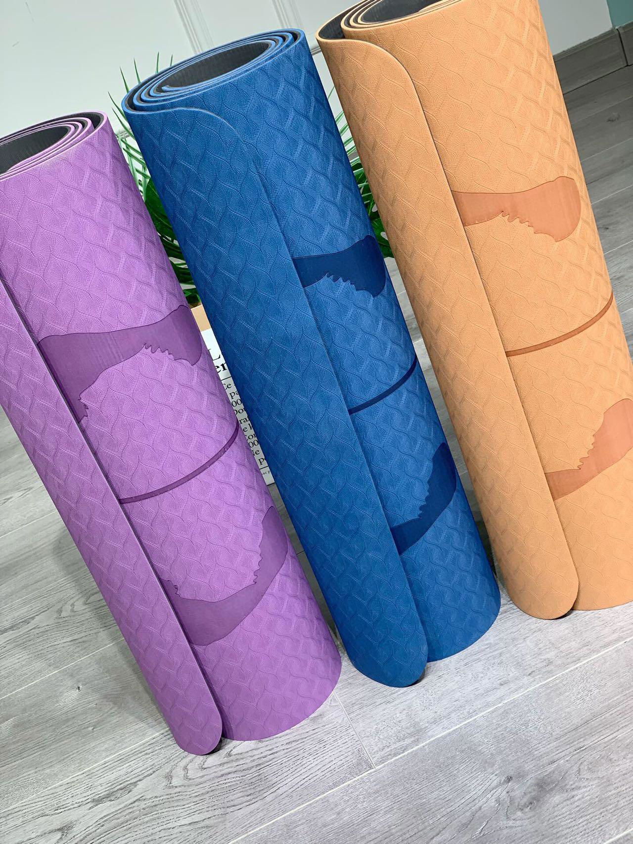 Eco-Friendly TPE Pilates Exercise Yoga Mat with Carrying Case 2