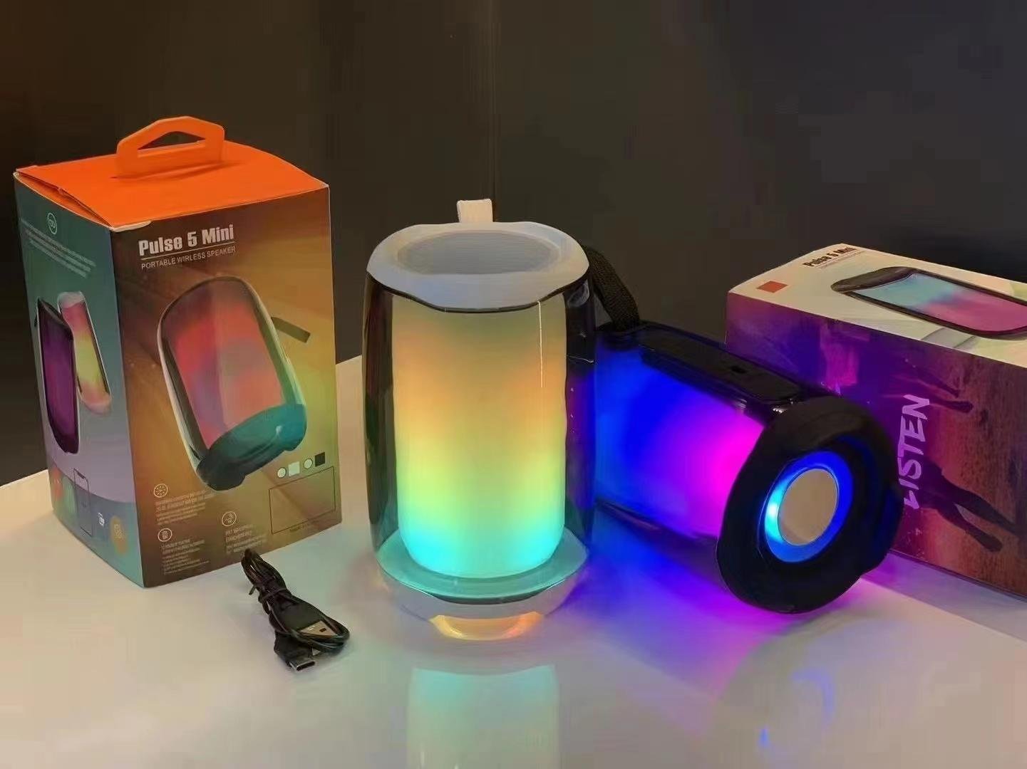 PLUSE 5 mini bluetooths Wireless Speaker with LED light and super bass model 4