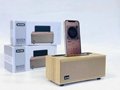 XM-505 Fabric Stereo Classic wooden wireless bluetooths 5.0 FM Radio speakers 4