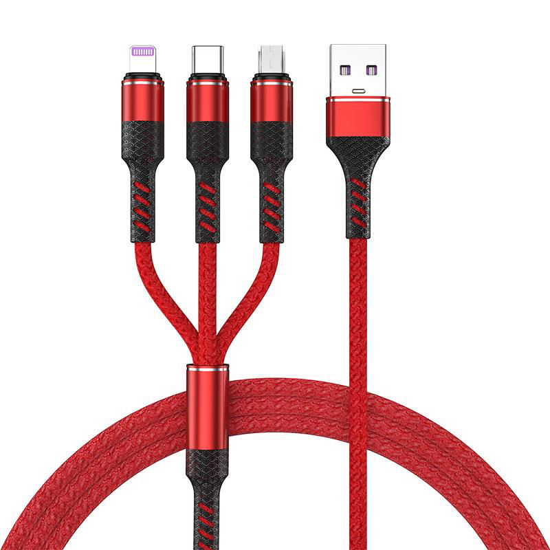Line fish dragon Universal Type C 3 in 1 Charging Data Cable For Phone 4