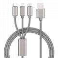 Compilation line Factory price on stock 1.2m multi plug 3 in 1 Cables 1