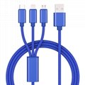Compilation line Factory price on stock 1.2m multi plug 3 in 1 Cables 2