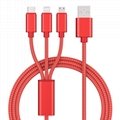 Compilation line Factory price on stock 1.2m multi plug 3 in 1 Cables