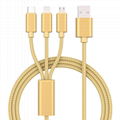 Compilation line Factory price on stock 1.2m multi plug 3 in 1 Cables 5