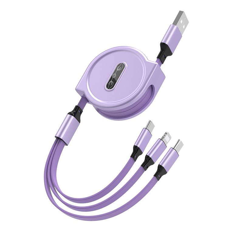 Usb Cable 3 In 1 Charger Cable Macaroon telescopic line 2