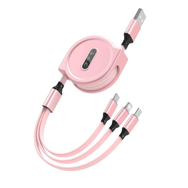 Usb Cable 3 In 1 Charger Cable Macaroon telescopic line 4