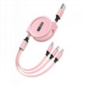 Usb Cable 3 In 1 Charger Cable Macaroon telescopic line 4