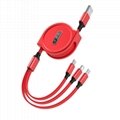 Usb Cable 3 In 1 Charger Cable Macaroon telescopic line