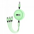 3 In 1 Data USB Cable for iphone type C micro charger Fiona Fang telescopic line