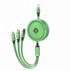 3 in1 usb quick charging cable Expansion and contraction line