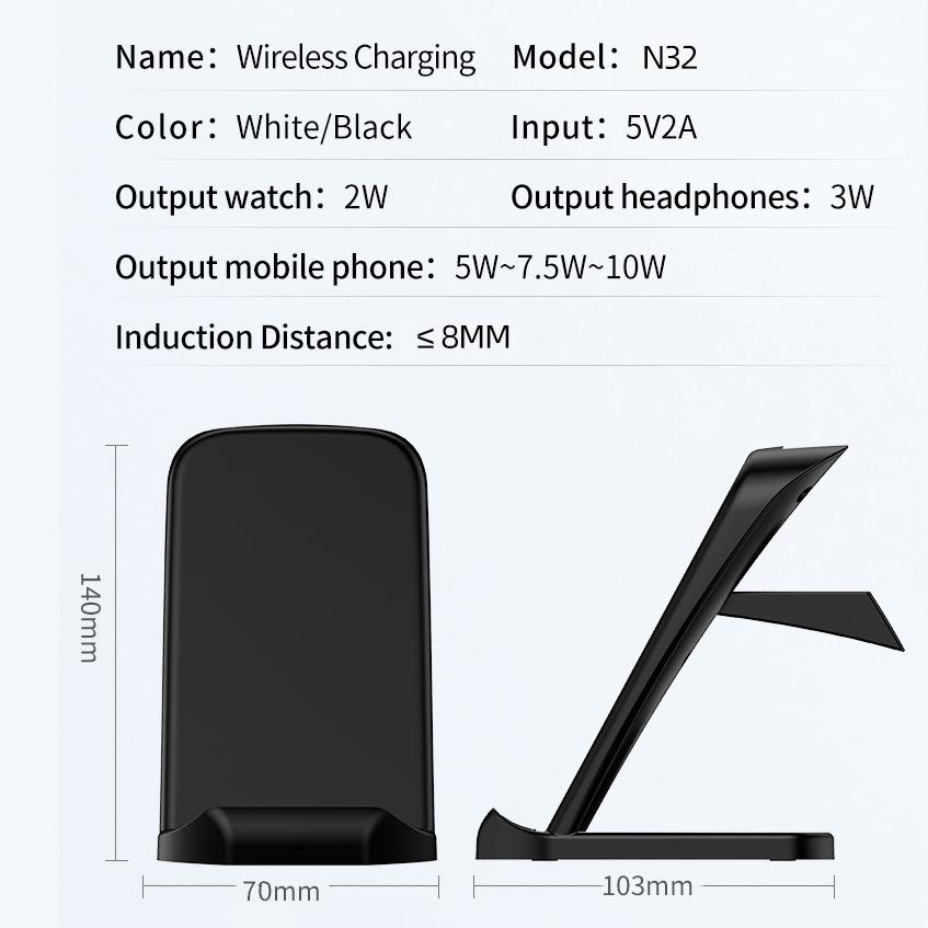 Wireless charger desktop vertical foldable wireless charging phone holder N32 4