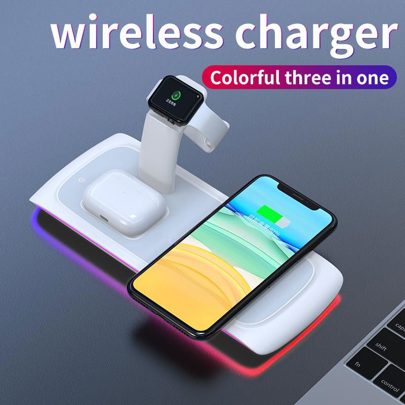 Tabletop Fast Charging Holder Wireless Charger for iPhone iWatch Airpods N33 2