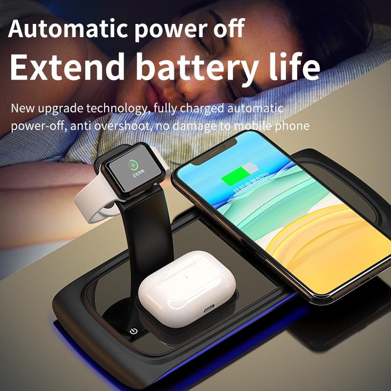 Tabletop Fast Charging Holder Wireless Charger for iPhone iWatch Airpods N33 3