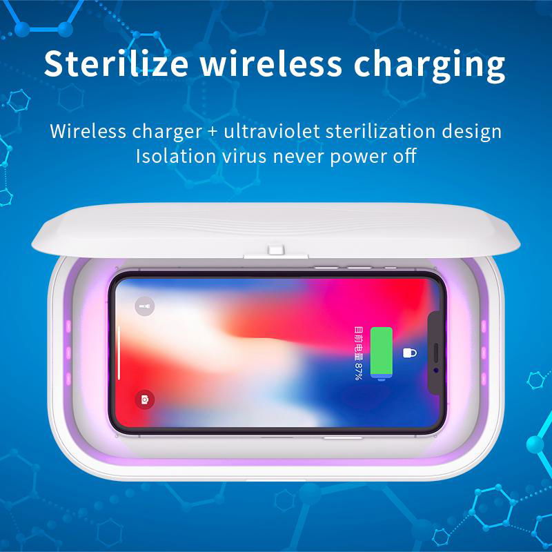 UV Phone Sterlizer with Phone Wireless Charger UV Sterilization Box