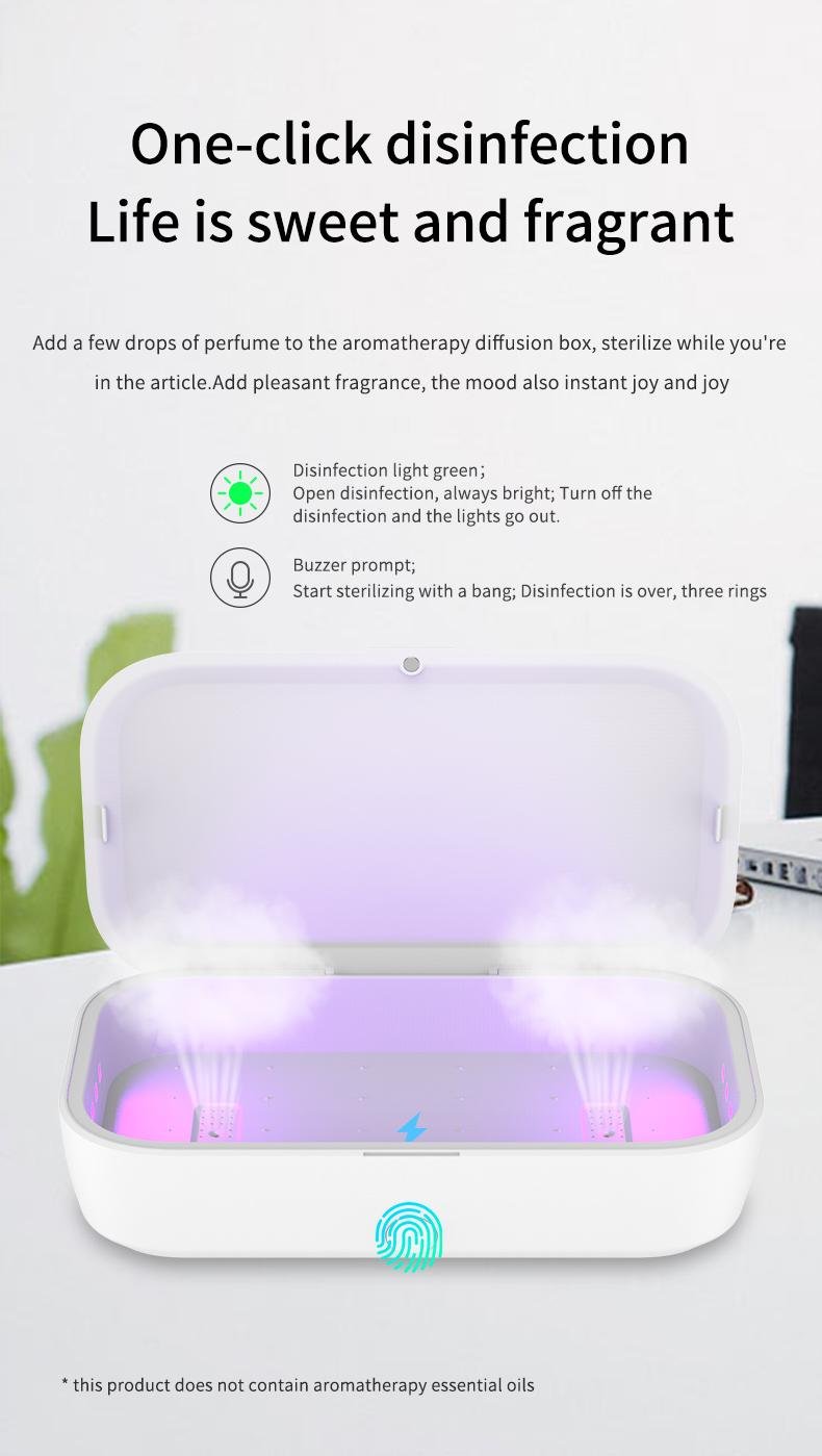 UV Phone Sterlizer with Phone Wireless Charger UV Sterilization Box 2