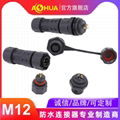 AHUA澳華M20電源盒子固定母面板式防水連接器ip68防水連接頭 3