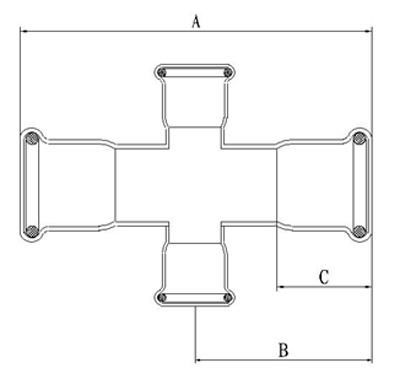 Gas Pipe Fitting--Reducing Cross Joint 2