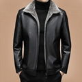 Autumn and winter fleece thickened leather jacket men's trendy handsome warm sol 1