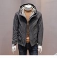 Autumn and winter new men's hooded casual jacket coat Korean youth tooling trend 2