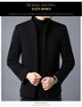 Woolen jacket men's stand collar middle-aged men's jacket thickened woolen autum 1