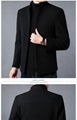 Woolen jacket men's stand collar middle-aged men's jacket thickened woolen autum 2