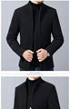 Woolen jacket men's stand collar middle-aged men's jacket thickened woolen autum 4