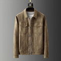 Comfortable elastic and delicate suede jacket men's men's lapel casual jacket au