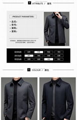 Winter men's wool jacket middle-aged and