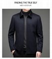 Winter men's wool jacket middle-aged and elderly business lapel thin woolen coat 3