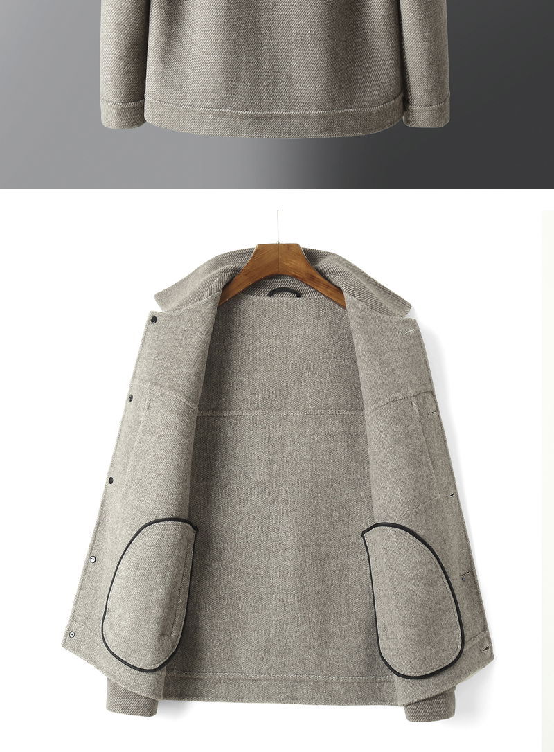 Autumn and winter new woolen coat men's short Korean version slim cashmere doubl 3