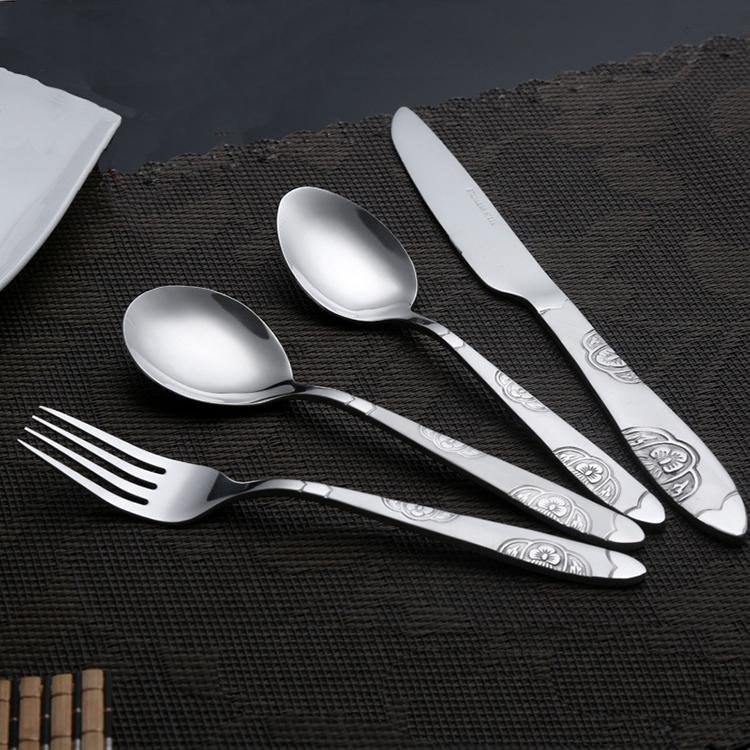 Supermarket stainless steel spoons and forks silverware set 3