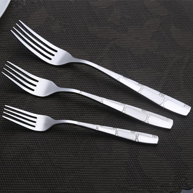 Bulk SS410 stainless steel tableware set knife fork spoon 3