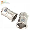 304/316Press fittings DVGW/WRAS Stainless Steel M Profile  Equal Coupling 3