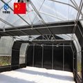 All-black greenhouse with shading